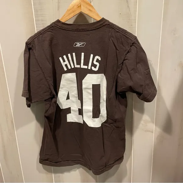Reebok Cleveland Browns football t-shirt Hillis #40 sports nostalgia - Image 5