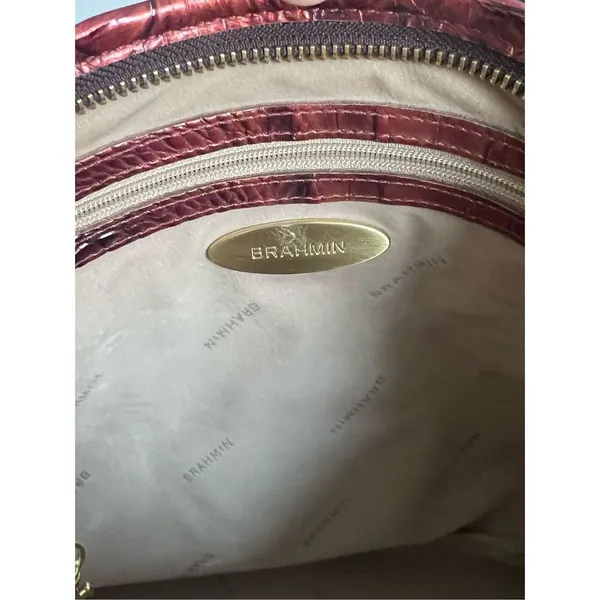 BRAHMIN RUBY MEDIUM ASHER SHOULDER BAG PURSE EMBER METALLIC TOTE - Image 6