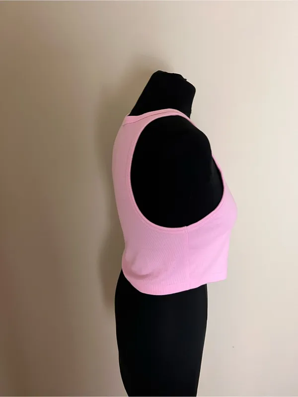 Wild Fable Pink Ribbed Cropped Tank Top - Women - Image 2