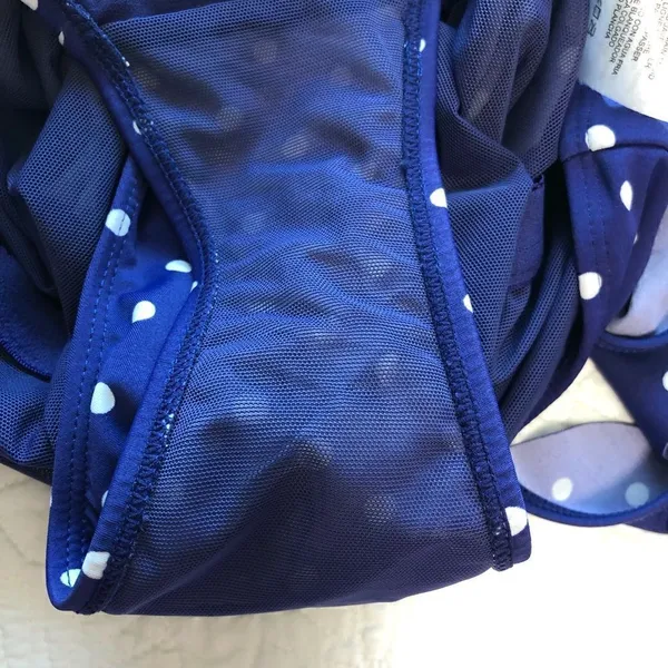 Jones New York Blue Polka Dot One Piece Swimsuit Size Medium - Image 6
