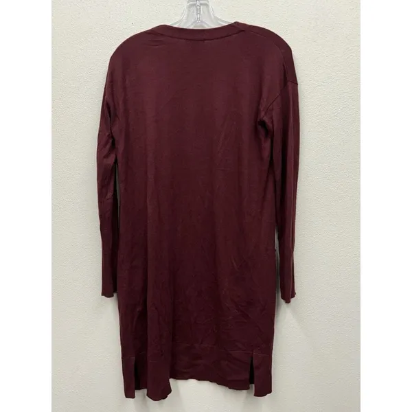 Halogen Cashmere Blend Long Cardigan Sweater size extra small XS Burgundy - Image 3