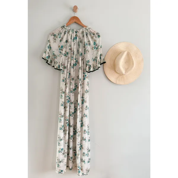 Tuckernuck | Tnuck‎ Beach | Coverup Delphinium Bloom Maxi Cassis Caftan | Sz S - Image 10