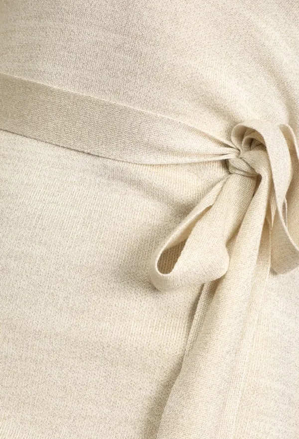 Lulus White And Gold Sweater Dress - Image 2