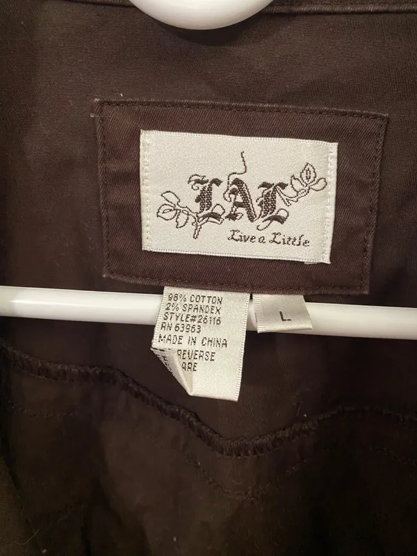 Live a Little Dark Brown Utility Jacket with Grommet Accents - Image 3