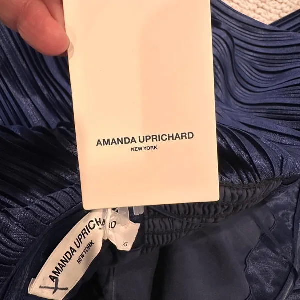 Amanda Uprichard New New York XSElegant Navy Blue Strapless Jumpsuit - Image 9