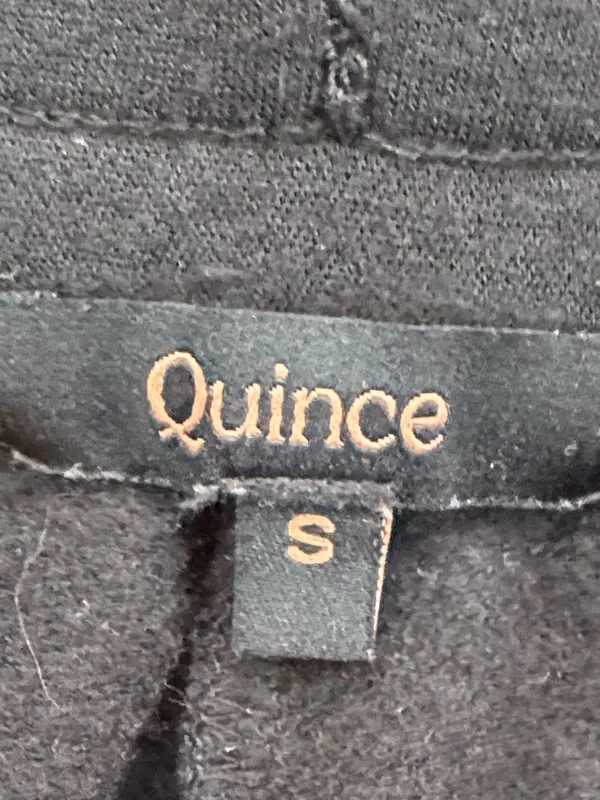 Quince SuperSoft Fleece Cropped Wide Leg Pants Black Small - Image 5