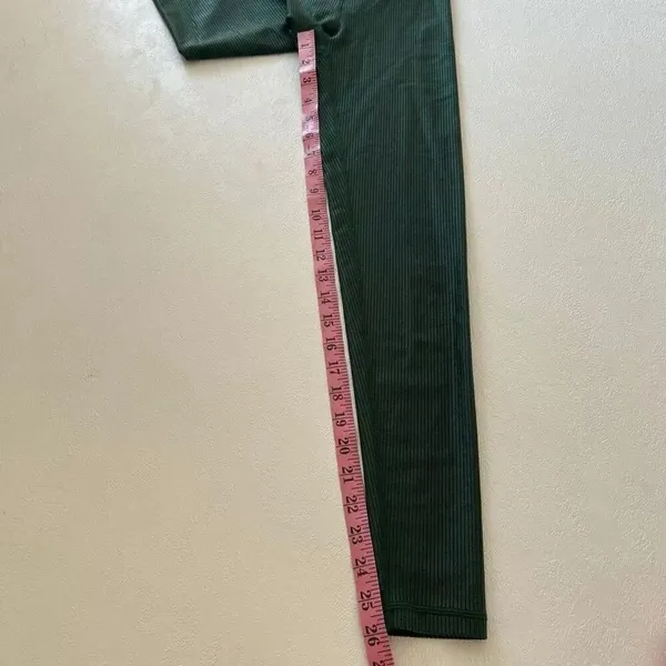 Aerie OFFLINE Real Me Ribbed Crossover High Rise Leggings XS Dark Green - Image 8