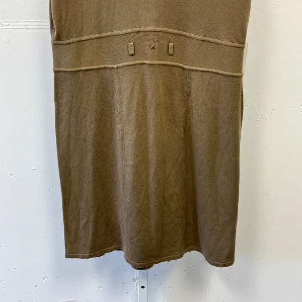Calvin Klein Taupe Sleeveless Shawl Collar Sweater Dress CD2W1QAP XL - Image 4