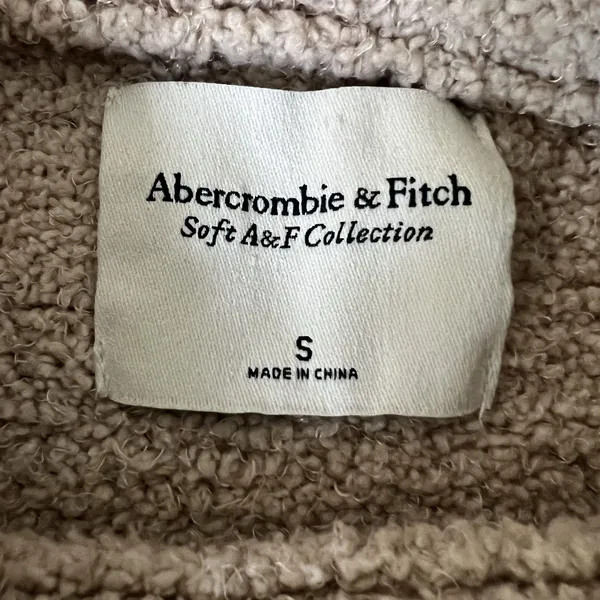 Abercrombie Fitch Soft A & F‎ Sweater Womens S Beige Sherpa Fleece Pullover - Image 3