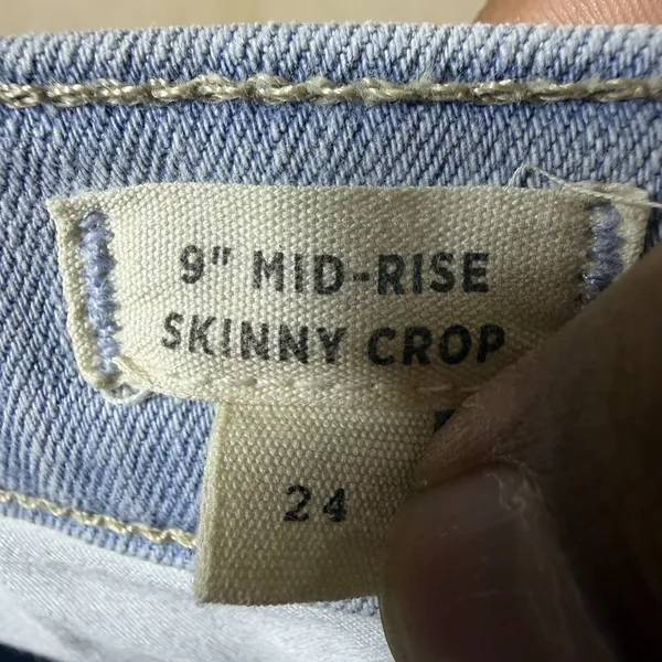 Madewell 9" Mid-Rise Skinny Crop Jeans Women's 24 Light Wash Stretch Denim - Image 7