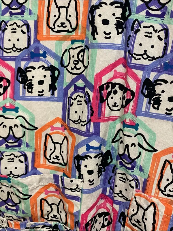 Wonder Wink Womens XS 34” Scrubs Scrub Top Cats Dogs Vet Groomer Multicolor - Image 4