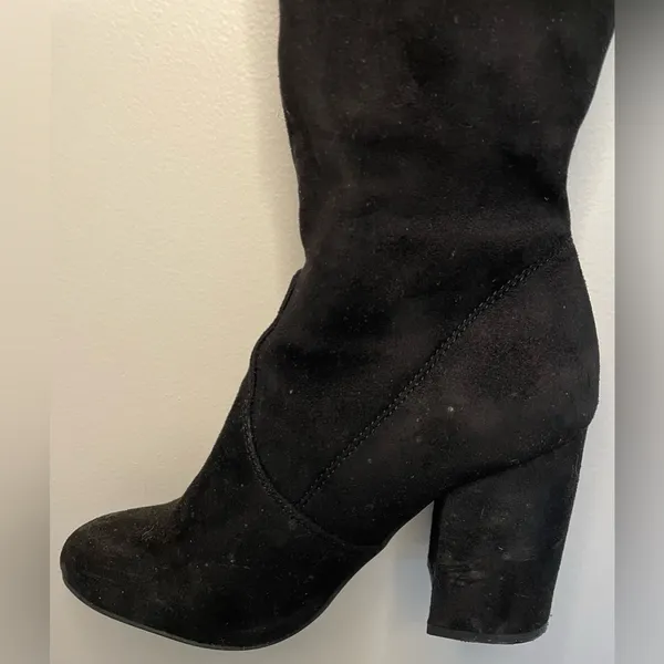 Steve Madden Norri Suede Over-the-Knee Boots, Black, Size 6, EUC - Image 7