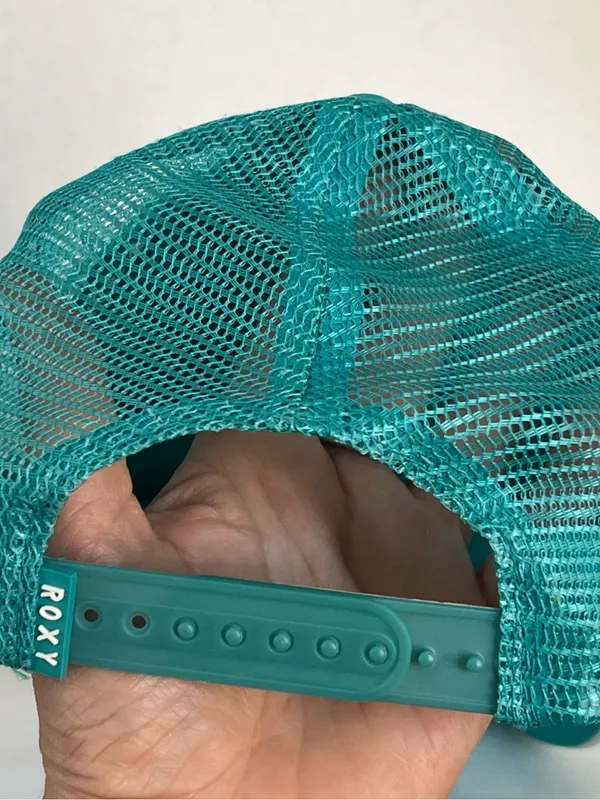 Roxy Women's Teal and White Mesh Trucker Hat - Image 6