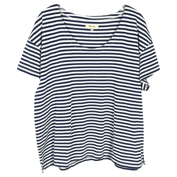 Madewell XL Top Organic Cotton Lyndale Oversized Tee Classic‎ Indigo Blue 1298 - Image 3