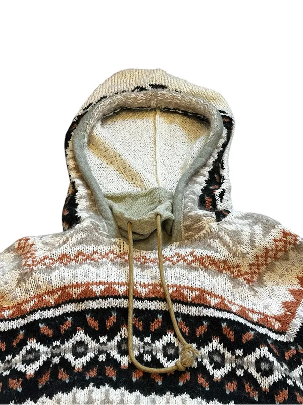 Free People Inverness Hoodie Cropped Sweater Boho Grunge Hippie Relxaed Fit M - Image 6