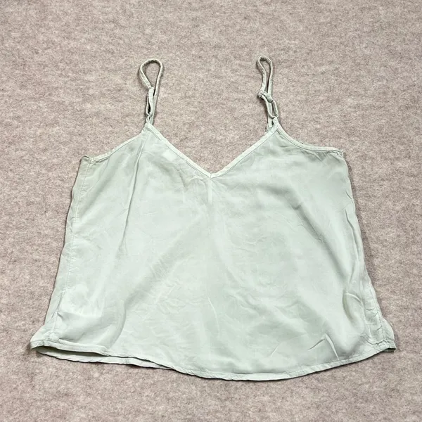 American Eagle Sage Green‎ Eyelet Embroidered V-Neck Cami Tank Top Small GUC - Image 3
