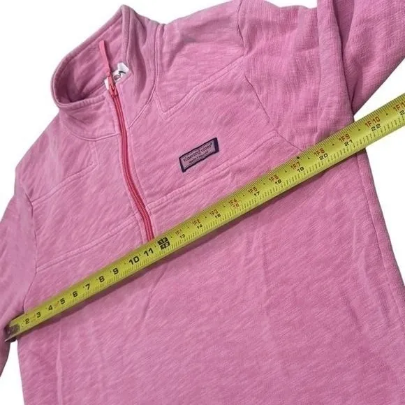 Vineyard Vines Pink Quarter Zip Pullover Sweater Coastal Preppy Comfort M - Image 9