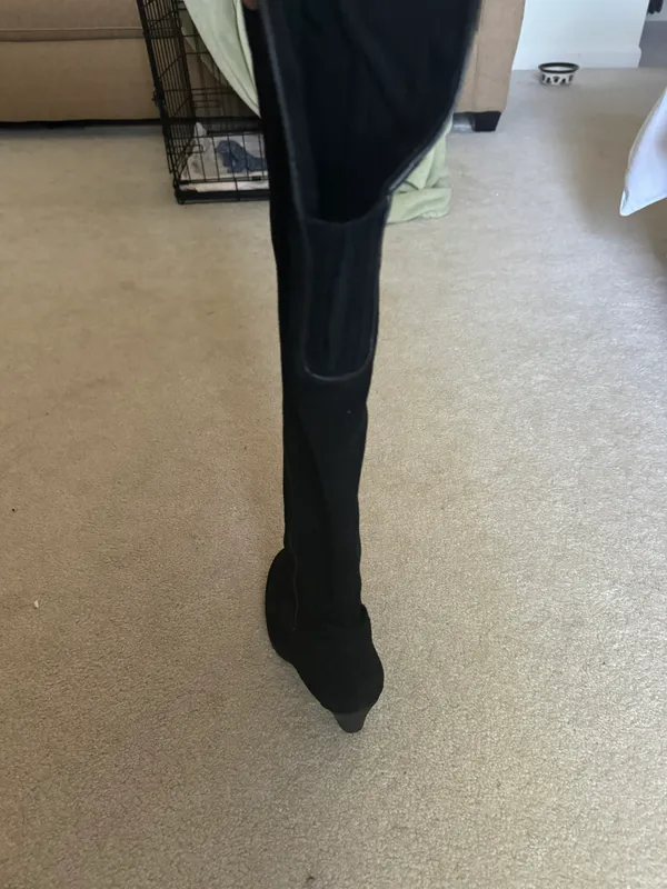 MIA Knee High Black Suede Boots - Image 5