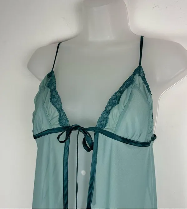 Frederick’s of Hollywood Sheer Mesh Flyaway Split Front Tie Top Sz Medium - Image 5