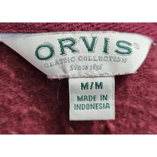 Orvis Classic Collection Sweatshirt Pullover Casual Comfy Burgundy Size‎ M - Image 3