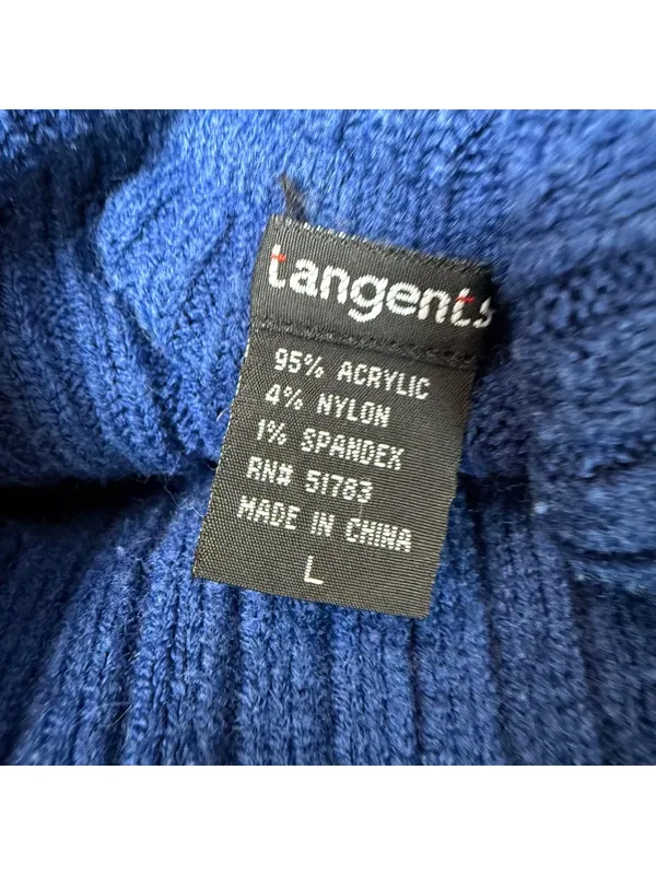 Vintage 90s Y2K Tangents Ribbed Striped Turtleneck Sweater Womens Large Shirt - Image 4