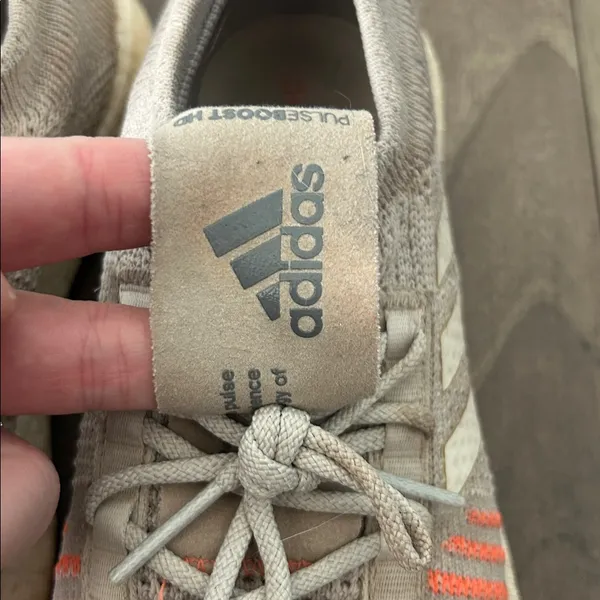 Adidas Boosted Beige and Coral Knit Sneakers - Image 2