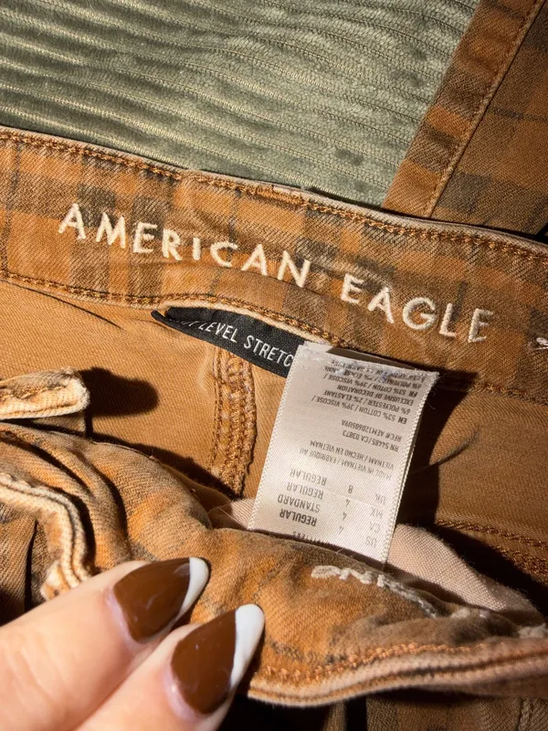 American Eagle Plaid jeans - Image 3