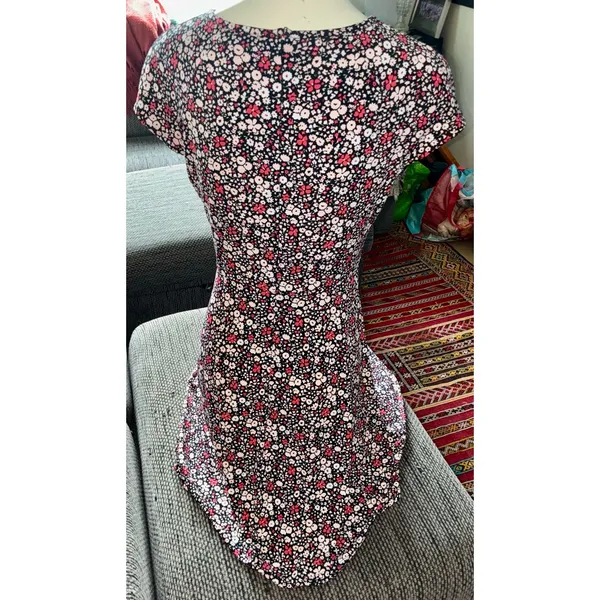 Michael Michael Kors Sht-slv Floral Print Knee-length Dress, Sz S - Image 4