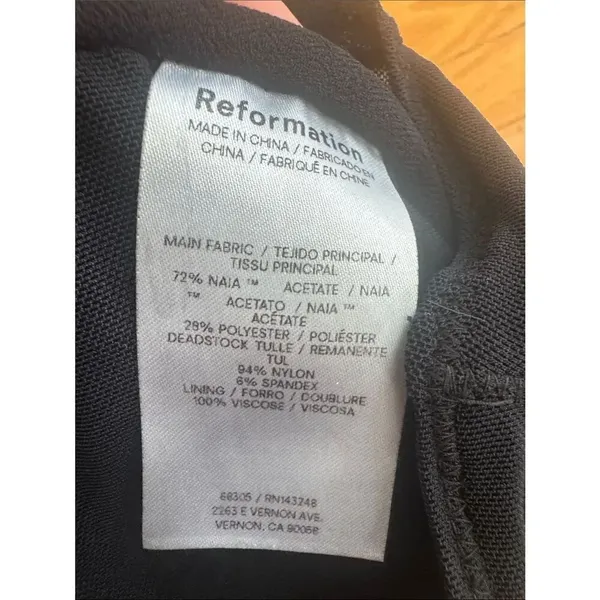 Reformation Amina long-sleeve corset top in black 0 - Image 5