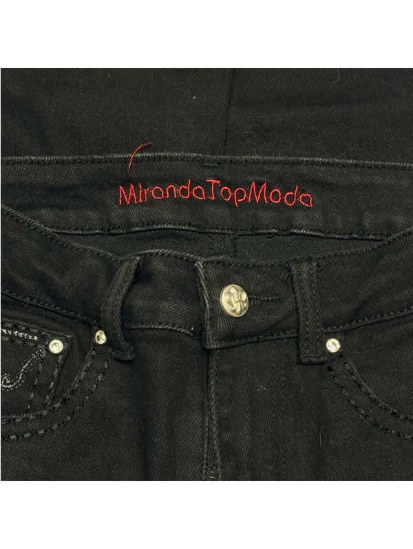 moda bootcut dark demin jeans with embellished back pockets - Image 5