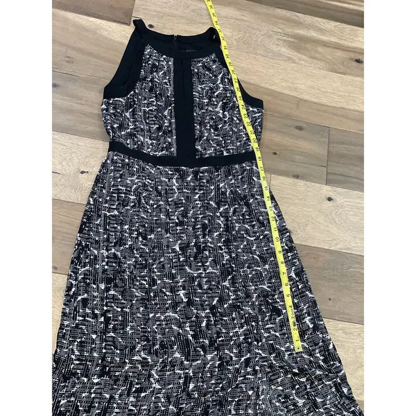 White House Black Market Chiffon Maxi Dress Size 4 Black White - Image 9