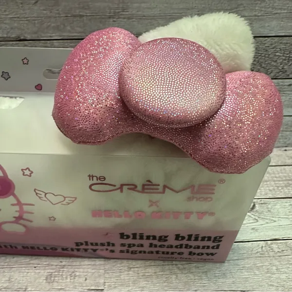 Hello Kitty Pink Plush Spa Headband with Bow - Image 4