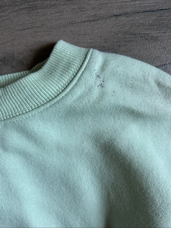 Cropped Crewneck Sweatshirt in Mint Green - Image 4