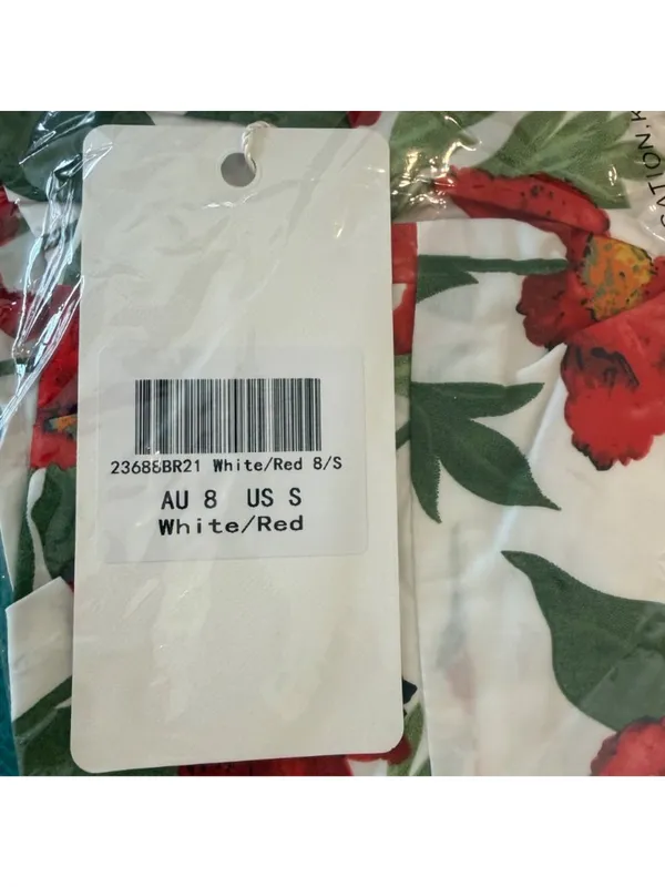 Ariana Flirty Floral Mini Dress Red White Size Small NWT - Image 6