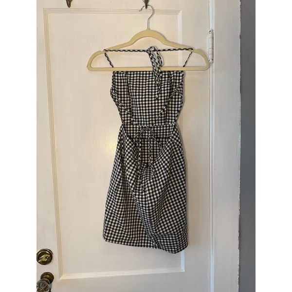 Revolve By The Way Gingham Cut Out Dress Black & White - Image 5