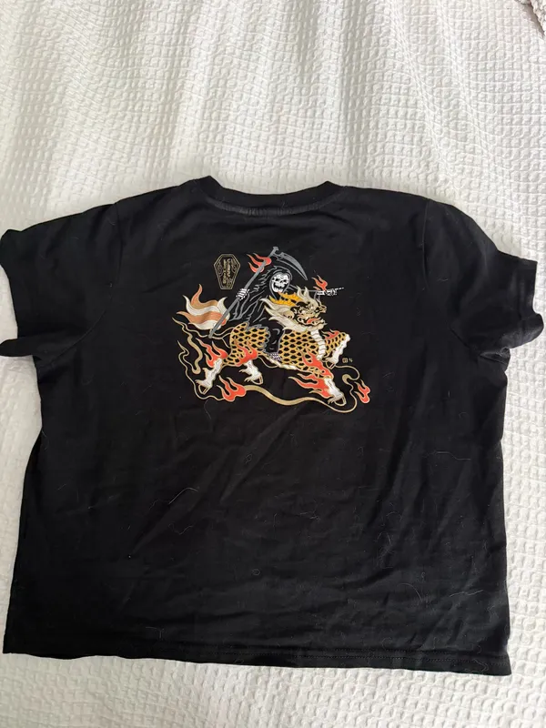 Black Dragon Graphic Baby Tee | Y2K Streetwear | Size S - Image 3