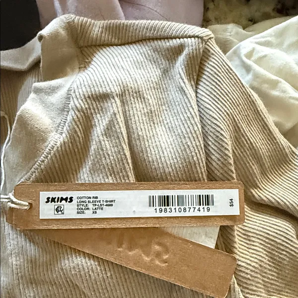 NWT Skims (B7) Cotton Rib Long Sleeve Shirt XS - Image 4