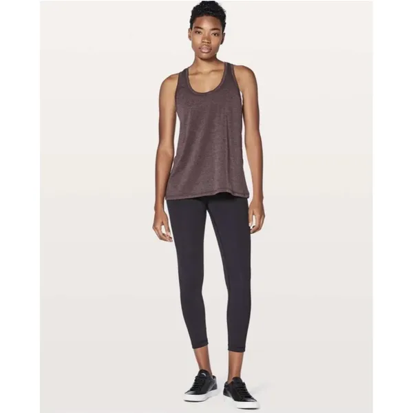 Lululemon‎ Tied To It Tank Black Cherry Heathered Open Back Yoga Top - Image 8