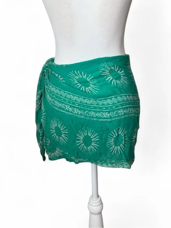 Green Cotton Wrap Skirt Size M - Image 4