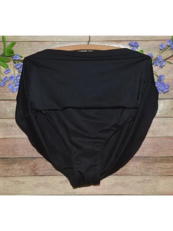 Miraclesuit Black Swim Skirt Bottom Size 8 Slimming Tummy Control - Image 2