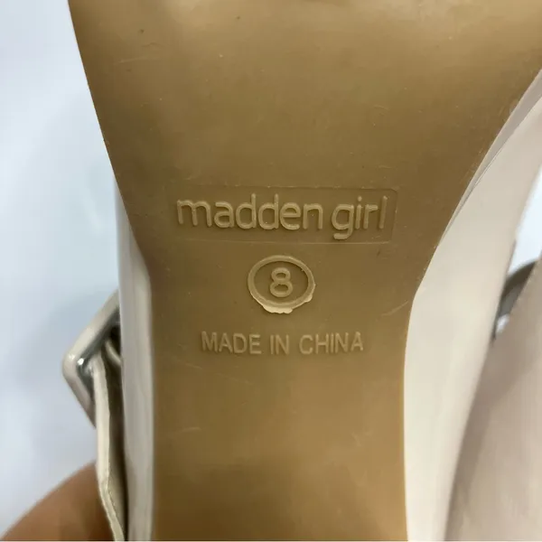Madden girl cream mary Jane buckle block heels women’s size 8 dressy‎ trendy - Image 12