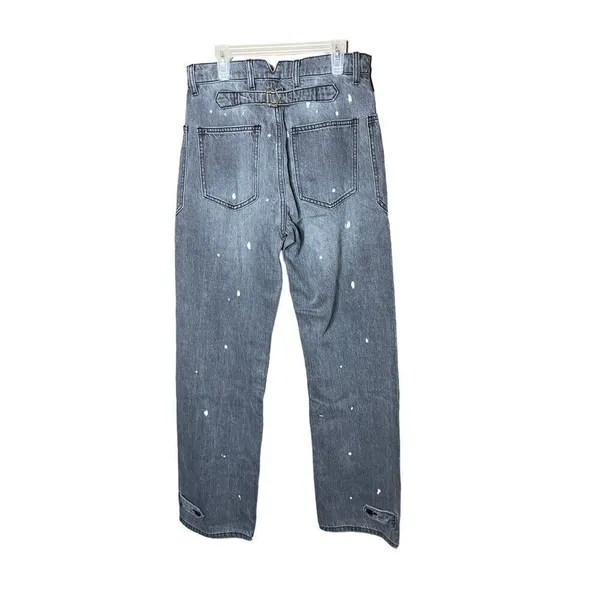 Sandrine‎ Rose Womens Polka Dot Gray Wide Leg Button Fly Buckle Back NWT Size 28 - Image 7