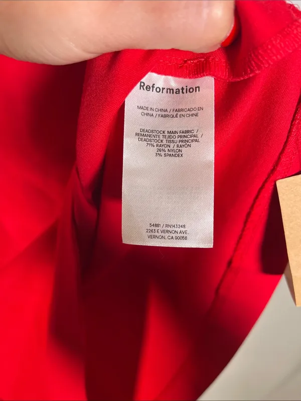 Reformation Womens Carol Knit Red Mini Dress Xs New With Tags - Image 4