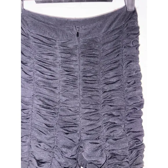 I.AM.GIA Ophelia Sheer‎ Ruched High-Rise Pants Black Mesh Slim Fit Womens Size M - Image 4