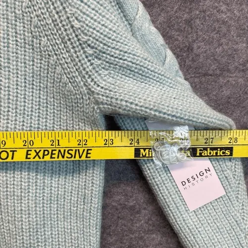DESIGN HISTORY Sweater Womens XXL Mint Green Cable‎ Knit Split Neck Pullover NWT - Image 7