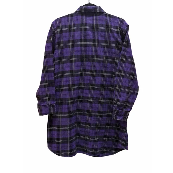 Lauren Ralph Lauren Nightgown Womens Large Plaid Flannel Crest Sleepshirt - Image 2