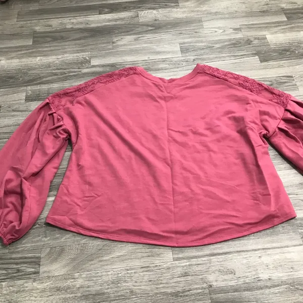 Xhilaration Coral Balloon Arm Lace Trim Pullover; Large Women’s - Image 7