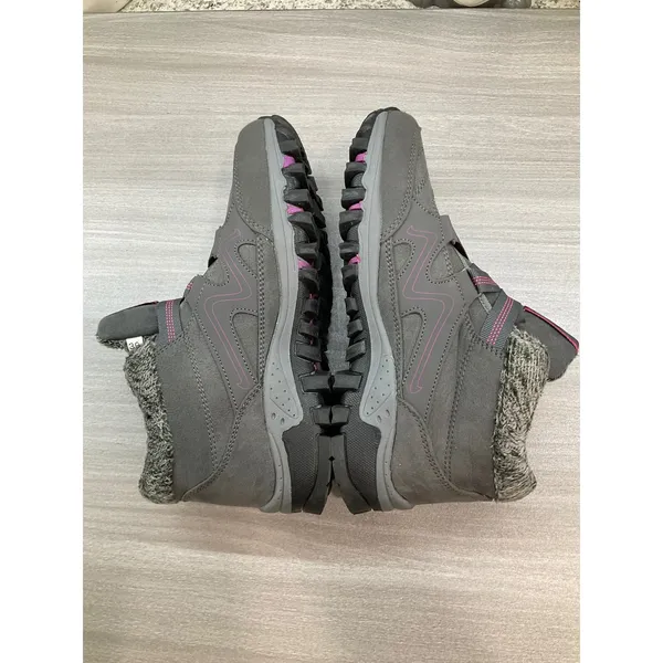 Thermal Fashion Fur Winter Hiking‎ Boots Woman Gray And Pink - Image 3
