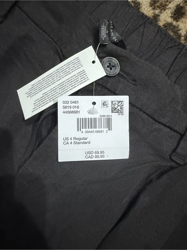 NWT American eagle low rise linen blend trouser size 4 regular black - Image 4