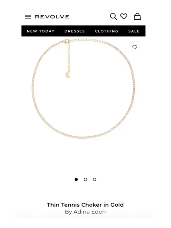 Revolve x Adina Eden Thin Tennis Choker in Gold - Image 2